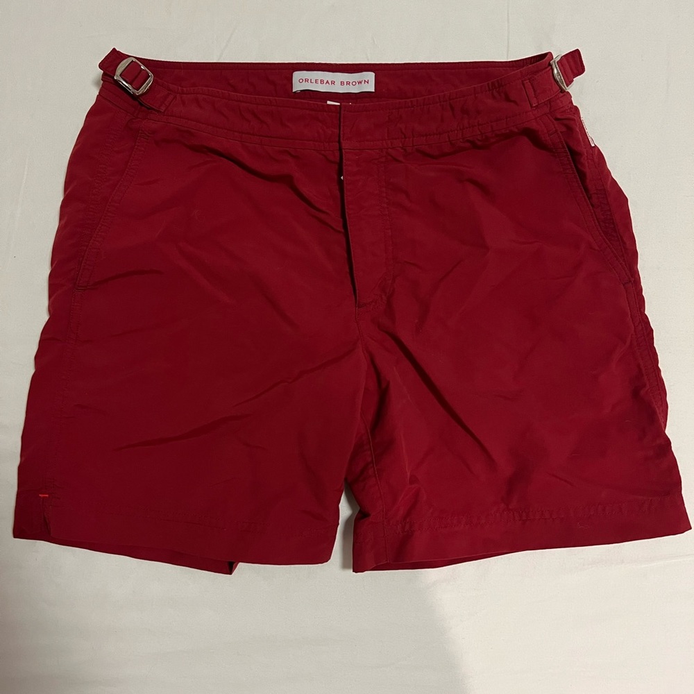 Red Orlebar Brown swim trunks 30 in